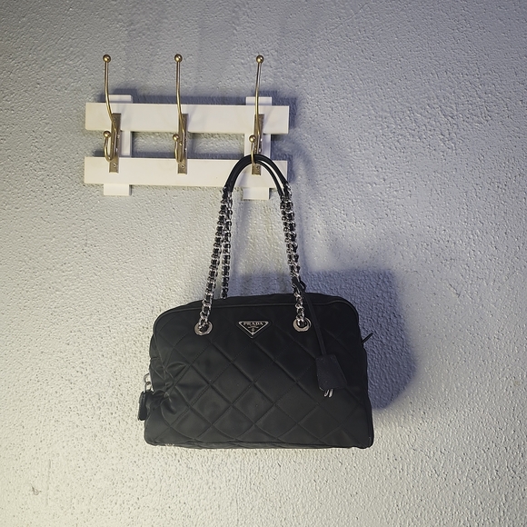 Prada Handbags - Prada Black Tussu Quilted Nylon Bag + Lock & Key W/Poshmark Authentication